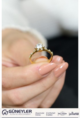 LOTUS ÇİÇEĞİ TEKTAŞ YÜZÜK 14 AYAR A063492 LOTUS ÇİÇEĞİ TEKTAŞ YÜZÜK 14 AYAR A063492