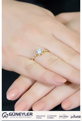 LOTUS ÇİÇEĞİ TEKTAŞ YÜZÜK 14 AYAR A063492 LOTUS ÇİÇEĞİ TEKTAŞ YÜZÜK 14 AYAR A063492