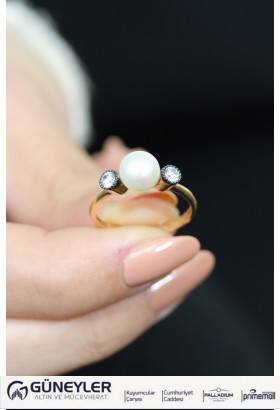 İNCİ YÜZÜK 14 AYAR ATS4782