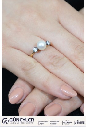 İNCİ YÜZÜK 14 AYAR ATS4782