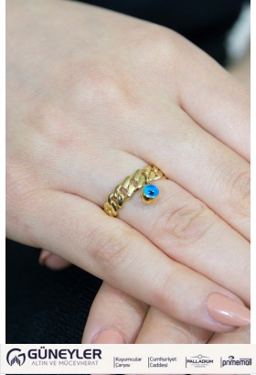 NAZAR BONCUKLU YÜZÜK 14 AYAR A049473