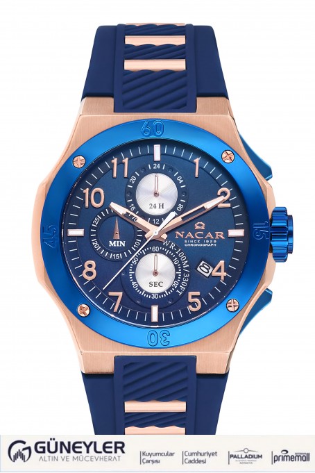 NACAR MAVİ SİLİKON ERKEK KOL SAATİ NC08-2921132-RLS3