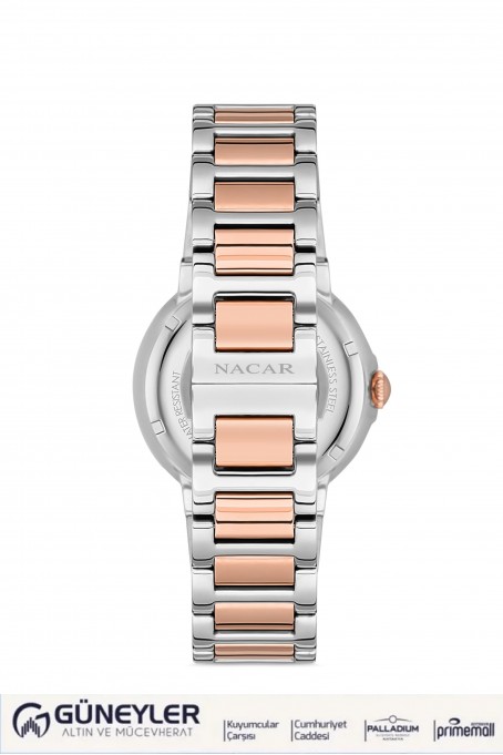 NACAR ÇELİK - PEMBE METAL KADIN KOL SAATİ NC33-396722-EWMS