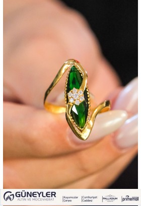 YEŞİL TAŞLI YÜZÜK 22 AYAR A021694 YEŞİL TAŞLI YÜZÜK 22 AYAR A021694