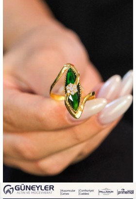 YEŞİL TAŞLI YÜZÜK 22 AYAR A021694 YEŞİL TAŞLI YÜZÜK 22 AYAR A021694
