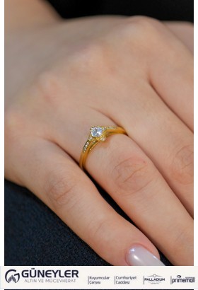 ÇİÇEK MODEL TEKTAŞ YÜZÜK 22 AYAR A049285