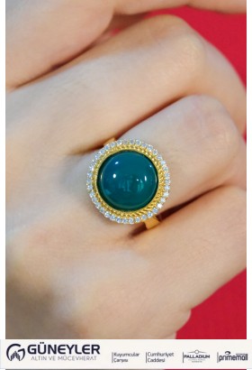 YEŞİL TAŞLI YÜZÜK 22 AYAR A072390
