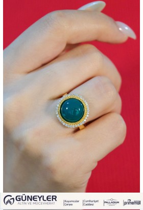 YEŞİL TAŞLI YÜZÜK 22 AYAR A072390