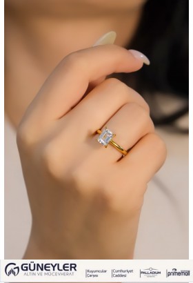 BAGET TAŞLI TEKTAŞ YÜZÜK 22 AYAR A072398