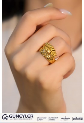 YAPRAK MODEL YÜZÜK 22 AYAR A075537 YAPRAK MODEL YÜZÜK 22 AYAR A075537