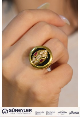 YILAN BAŞI YÜZÜK 22 AYAR A057044