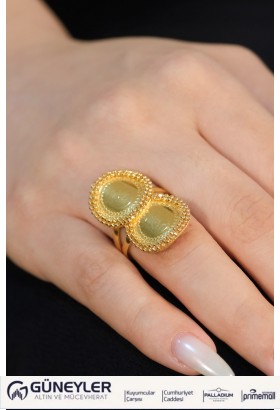 ÇİFT ÇEYREKLİ YÜZÜK 22 AYAR A074483