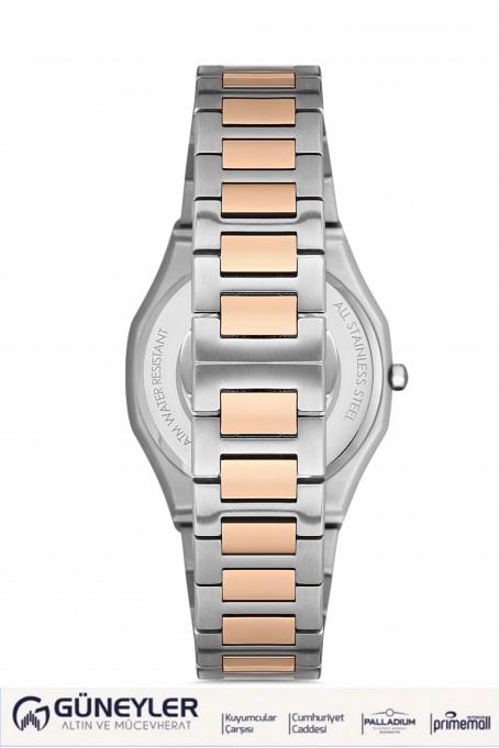 NACAR ÇELİK - PEMBE METAL BAND ERKEK KOL SAATİ NC34-290356-ESM