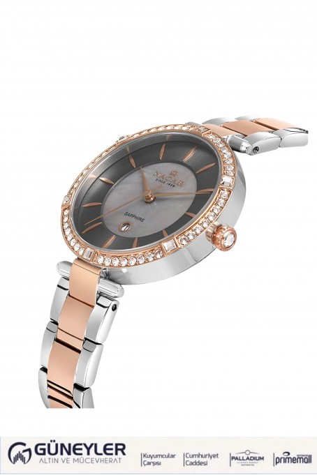 NACAR ÇELİK - PEMBE METAL BAND KADIN KOL SAATİ NC34-39B662-EGMS