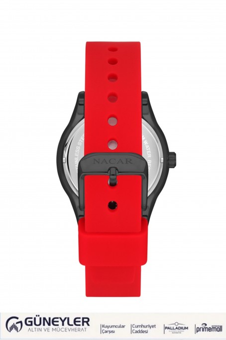 NACAR KIRMIZI SİLİKON KADIN KOL SAATİ NC38-396350-BBS4