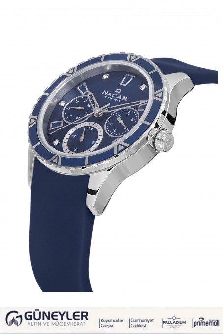 NACAR MAVİ SİLİKON KADIN KOL SAATİ NC38-396350-ALS3