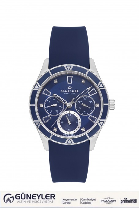 NACAR MAVİ SİLİKON KADIN KOL SAATİ NC38-396350-ALS3