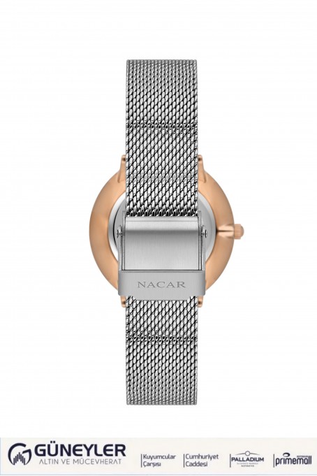 NACAR ÇELİK HASIR BAND KADIN KOL SAATİ NC34-390431-ENM NACAR ÇELİK HASIR BAND KADIN KOL SAATİ NC34-390431-ENM