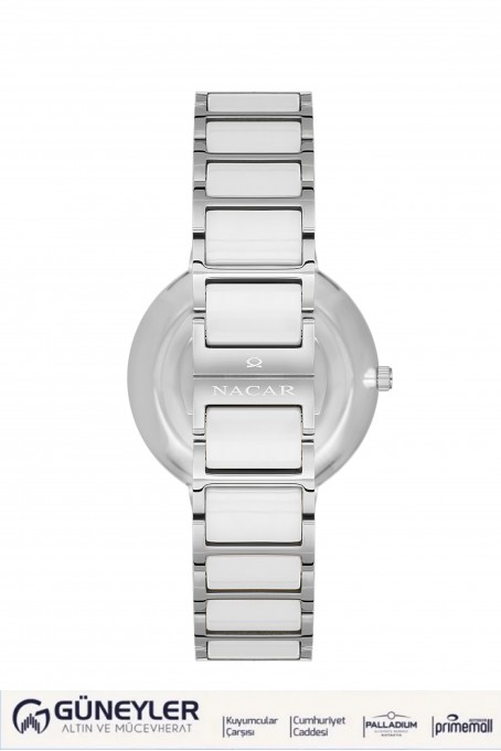 NACAR BEYAZ SERAMİK KADIN KOL SAATİ NC33-398208-AWMS