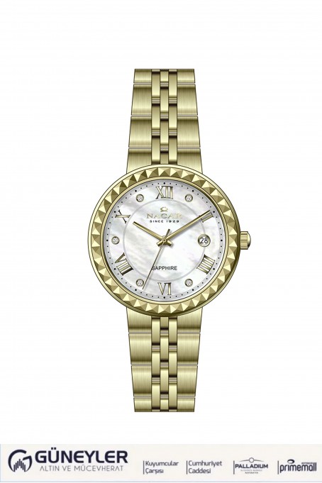 NACAR SARI METAL BAND KADIN KOL SAATİ NC34-39B716-DSMS