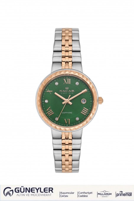 NACAR ÇELİK - PEMBE METAL BAND KADIN KOL SAATİ NC34-39B716-ENMS