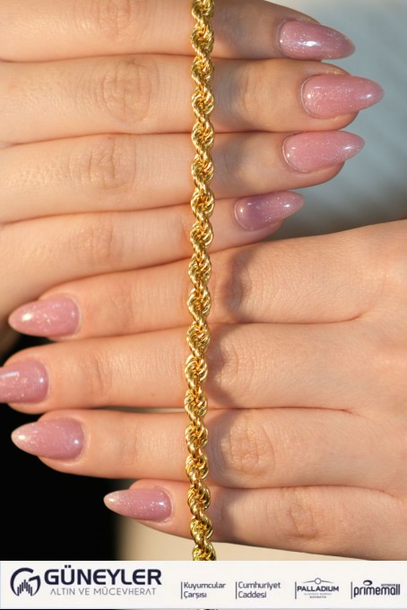 HALAT ZİNCİR BİLEKLİK 22 AYAR A078463 HALAT ZİNCİR BİLEKLİK 22 AYAR A078463