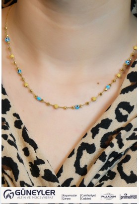 NAZAR BONCUKLU DORİKA KOLYE 22 AYAR A078494 NAZAR BONCUKLU DORİKA KOLYE 22 AYAR A078494