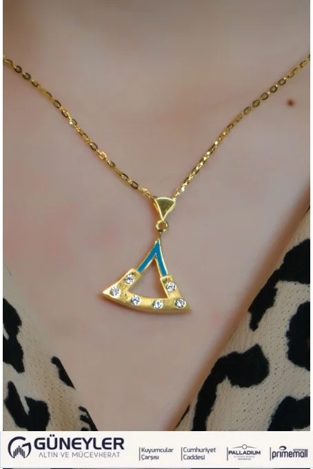 ÜÇGEN MODEL KOLYE 22 AYAR A080381
