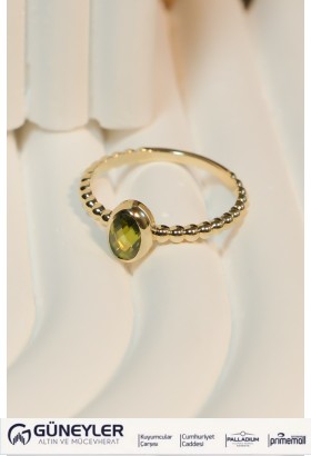 YEŞİL TAŞLI YÜZÜK 14 AYAR A082289 YEŞİL TAŞLI YÜZÜK 14 AYAR A082289