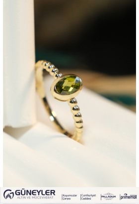 YEŞİL TAŞLI YÜZÜK 14 AYAR A082289 YEŞİL TAŞLI YÜZÜK 14 AYAR A082289