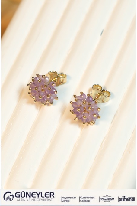 ÇİÇEK MODEL KÜPE 14 AYAR A082319 ÇİÇEK MODEL KÜPE 14 AYAR A082319