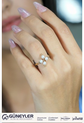 İNCİ YÜZÜK 14 AYAR A015538