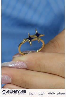 MAVİ MİNELİ YÜZÜK 14 AYAR AT00761 MAVİ MİNELİ YÜZÜK 14 AYAR AT00761