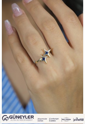 MAVİ MİNELİ YÜZÜK 14 AYAR AT00761 MAVİ MİNELİ YÜZÜK 14 AYAR AT00761