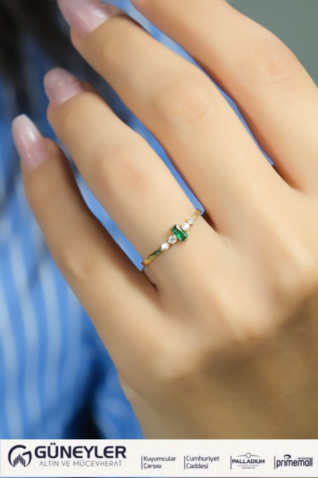 YEŞİL TAŞLI FANTAZİ YÜZÜK 14 AYAR A080545 YEŞİL TAŞLI FANTAZİ YÜZÜK 14 AYAR A080545