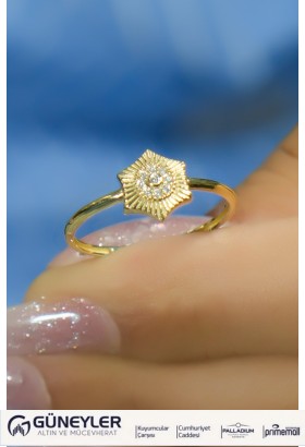 FANTAZİ YÜZÜK 14 AYAR A080548
