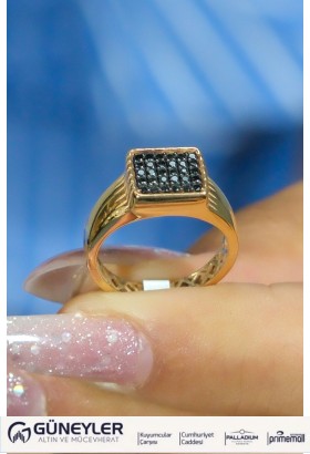 SİYAH TAŞLI YÜZÜK 14 AYAR AT04965 SİYAH TAŞLI YÜZÜK 14 AYAR AT04965