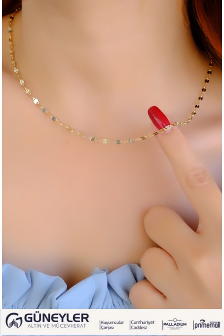 PULLU ZİNCİR KOLYE 14 AYAR A085005 PULLU ZİNCİR KOLYE 14 AYAR A085005