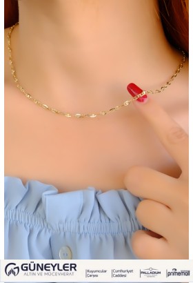 PULLU ZİNCİR KOLYE 14 AYAR A085011 PULLU ZİNCİR KOLYE 14 AYAR A085011