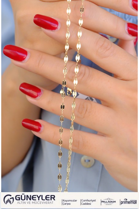 PULLU ZİNCİR KOLYE 14 AYAR A085016 PULLU ZİNCİR KOLYE 14 AYAR A085016