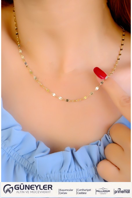 PULLU ZİNCİR KOLYE 14 AYAR A085016 PULLU ZİNCİR KOLYE 14 AYAR A085016