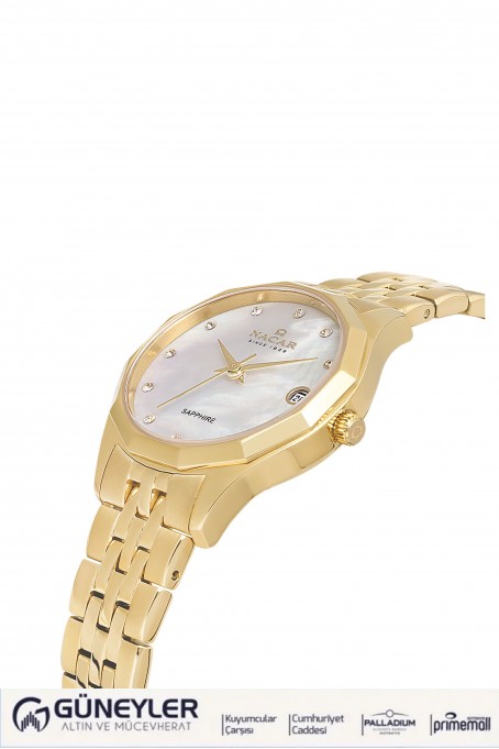 NACAR SARI METAL BAND KADIN KOL SAATİ NC34-39B715-DSMS