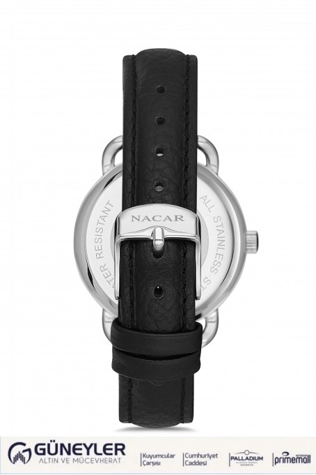 NACAR SİYAH HAKİKİ DERİ KADIN KOL SAATİ NC10-3931033-ASRL1S NACAR SİYAH HAKİKİ DERİ KADIN KOL SAATİ NC10-3931033-ASRL1S