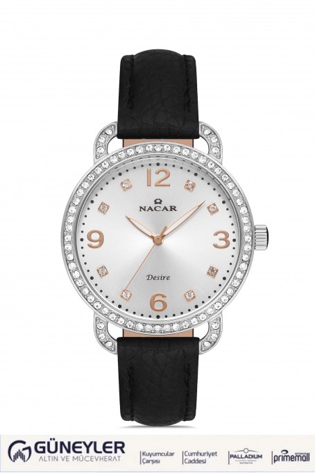 NACAR SİYAH HAKİKİ DERİ KADIN KOL SAATİ NC10-3931033-ASRL1S NACAR SİYAH HAKİKİ DERİ KADIN KOL SAATİ NC10-3931033-ASRL1S