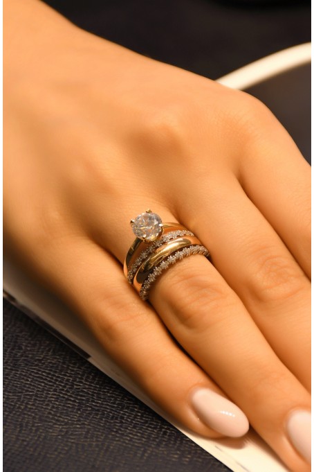 TEKTAŞLI ALYANS YÜZÜK 14 AYAR A029937 TEKTAŞLI ALYANS YÜZÜK 14 AYAR A029937