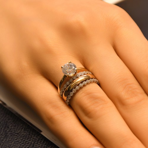 TEKTAŞLI ALYANS YÜZÜK 14 AYAR A029937