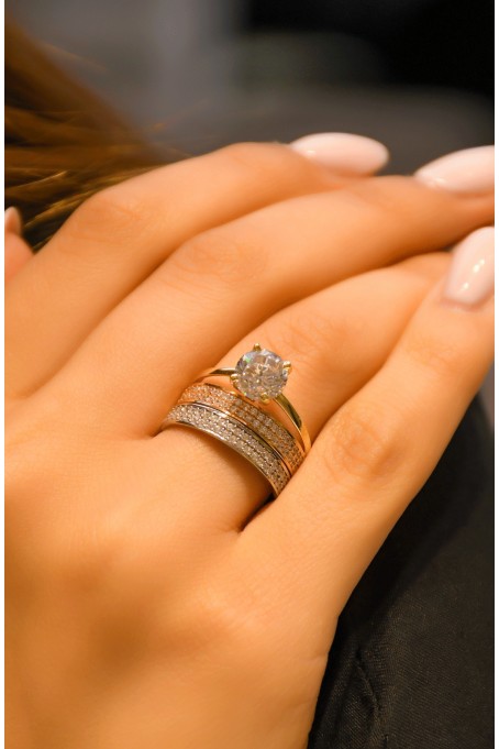 TEKTAŞLI ALYANS YÜZÜK 14 AYAR A029962 TEKTAŞLI ALYANS YÜZÜK 14 AYAR A029962