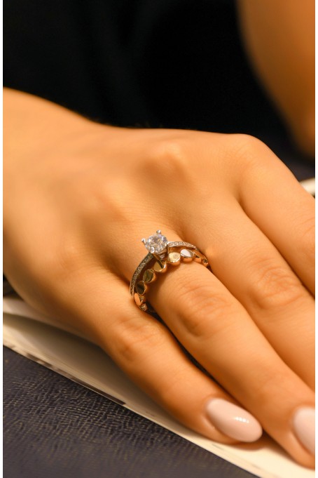 TEKTAŞLI ALYANS YÜZÜK 14 AYAR A030723