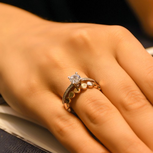 TEKTAŞLI ALYANS YÜZÜK 14 AYAR A030723 TEKTAŞLI ALYANS YÜZÜK 14 AYAR A030723