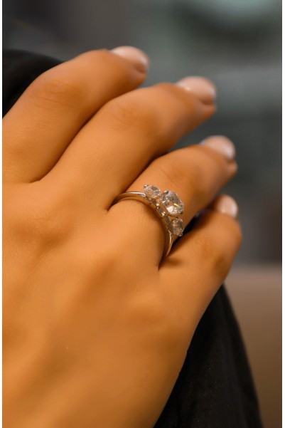 ÜÇTAŞ YÜZÜK 14 AYAR AT01570